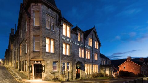 Scotlands Hotel Exterior at Night
